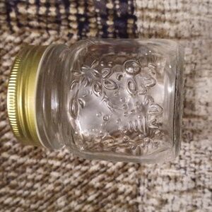 $4 Add-on Clear Empty Glass Jar with Embossed Design & Lid